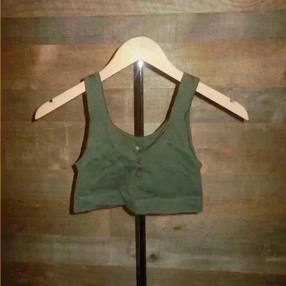 Urban Outfitters Out From Under army green crop top - M/L